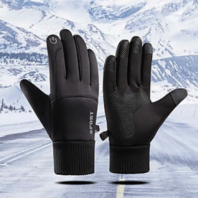 Găng tay nam mùa đông chống nước tốt cảm ứng điện thoại lót nỉ lông giữ ấm khi đi xe máy, đi phượt, lẹo núi,...GTN69