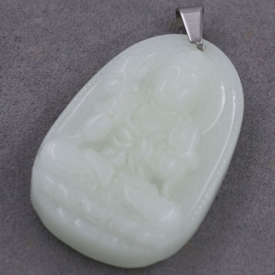 [Tuổi Ngọ] Mặt Dây Chuyền Phật Đại Thế Chí Bồ Tát Đá Dạ Quang Size Nhỏ 3.6cm - Tặng Kèm Móc Inox - Phong Thủy 868 - May Mắn - Bình An