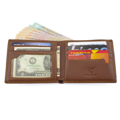 Ví Da Nam, Bóp Da Nam Kim Bảo H65 Da Bò Màu Đen, Nâu, Bò