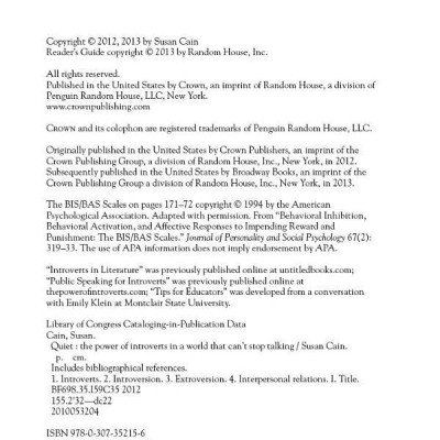 Quiet: The Power Of Introverts In A World That Can