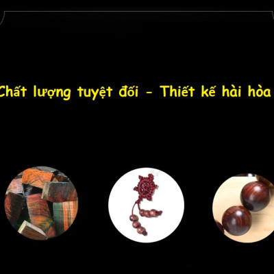 Chuỗi hạt niệm phật loại lớn, gỗ sưa đỏ, dùng để lần hạt, để trong xe ô tô, ... KÈM TÚI NHUNG BỒNG LAI