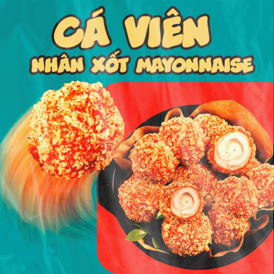 Cá Viên Nhân Xốt Mayonnaise Gói 500gr 24 Viên / 35 Viên - Thương Hiệu Đen Đỏ
