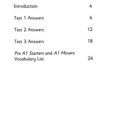 A1 Movers 3 Answer Booklet: Authentic Examination Papers