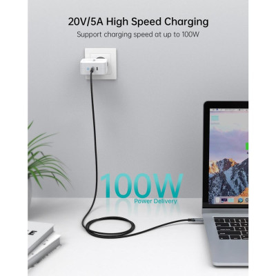 Cáp Sạc Choetech XCC-1002  Nhanh 100W Type C to Type C Dài 1.8M (Hàng chính hãng)