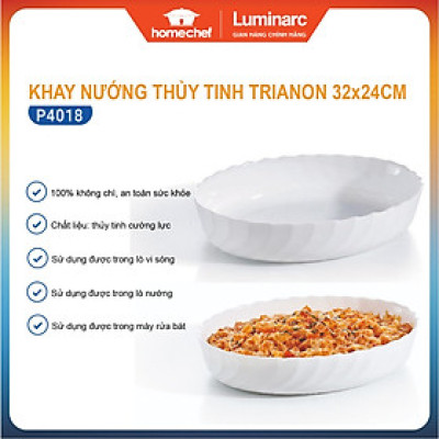 Khay nướng thủy tinh chịu nhiệt Luminarc Cuisine Trianon 32x24 cm - P4018, dùng lò nướng, lò vi sóng | Hàng chính hãng
