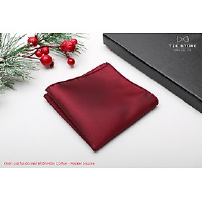 Khăn Cài Túi Áo Vest - Pocket Square - Phụ Kiện Cài Áo đỏ mận trơn