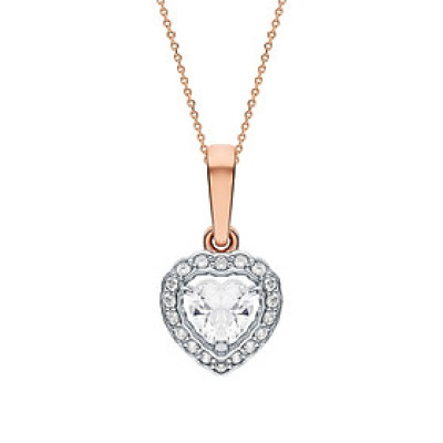 Mặt Dây Chuyền Vàng 14K Đính Đá Fianite Hình Trái Tim 