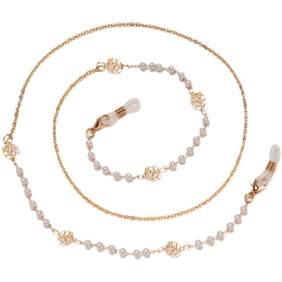 Chuỗi đeo gọng kính hoa hồng thanh lịch sang chảnh dây đeo khẩu trang chống lạc dây đeo tai nghe bluetooth airpod