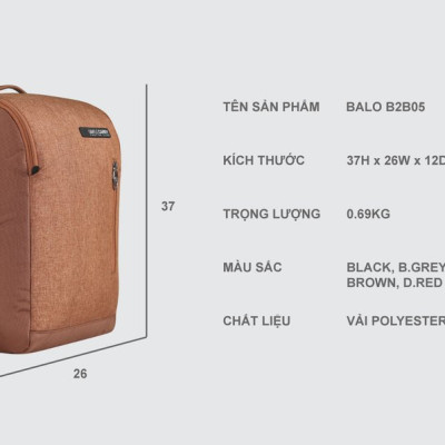 Balo laptop Simplecarry B2B05 