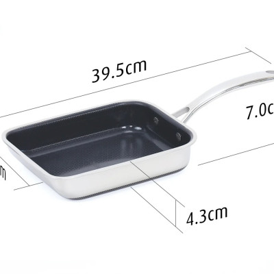 [Hàng chính hãng-iMat hybrid] Chảo chiên  trứng vuông 15cm iMat Hybrid, chống dính gốm Ceramic đen 