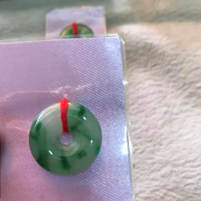 MẶT DÂY CHUYỀN ĐỒNG ĐIẾU ĐỒNG TIỀN Size NHỎ 21MM x DẦY 4MM 100% ĐÁ CẨM THẠCH TỰ NHIÊN MÀU XANH ĐẬM NHẠT BÓNG ĐẸP Ạ