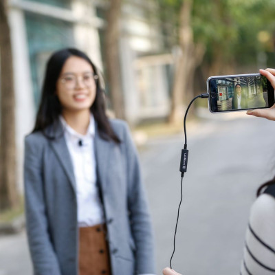Micro cài áo Saramonic LavMicro Di - Livestream/ Phỏng Vấn/ Quay VLog - Chuyên Dùng Cho Điện Thoại - Hàng Chính Hãng