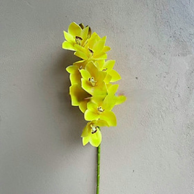 Cành hoa địa Lan giả - 1 cành - 9 bông - Nhiều loại màu sắc - Cây giả, hoa lụa Decor trang trí nhà cửa