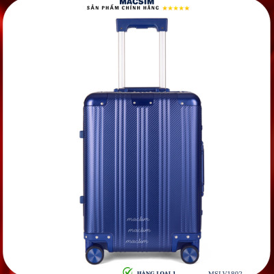 Vali hợp kim nhôm cao cấp Macsim MSLV1802 cỡ 20 inches màu xanh blue hàng loại 1