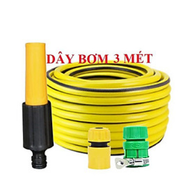 Bộ dây vòi xịt nước rửa xe, tưới cây . tăng áp 3 lần, loại 3m, 5m 206622-5 cút sập,nối nhựa vàng+ tặng móc khoá