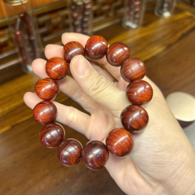 Vòng Gỗ Tử Đàn Ấn 18li - Vòng đeo tay Cao Cấp Tử Đàn Kim Sa Nhiều Sao Phong Thủy