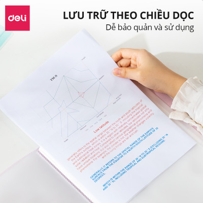 File Tài Liệu File Lá Học Sinh Deli Đa Năng A4 Bìa Kẹp Lá Tệp Đựng Tài Liệu Đựng File Siêu Âm 20 30 40 Lá Màu Pastel