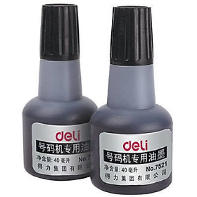 Mực Dấu chai 40ml Deli 7521/9874 Dùng cho dấu nhảy, khay chứa mực chấm ngoài, lăn tay