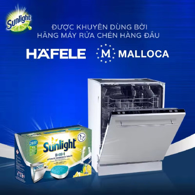 Hộp 28 Viên Rửa Chén Bát Sunlight Cho Máy Rửa Chén Bát 490g