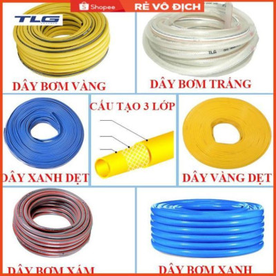 Bộ dây và vòi xịt tăng áp lực nước,rửa xe, tưới cây 3-5m (cút nhựa nối đồng nhựa) 206843