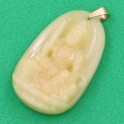 Mặt Phật Văn Thù Bồ Tát thạch anh vàng 4.3cm - phật bản mệnh tuổi Mão