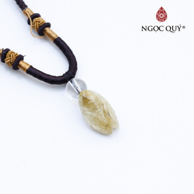 Mặt dây chuyền con ve ngọc thiền thạch anh tóc vàng mệnh thủy, kim - Ngọc Quý Gemstones