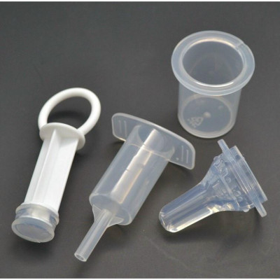 Dụng cụ uống thuoc sữa, bón thuoc bằng ống bơm xilanh cho bé đầu silicon mềm có nắp đậy