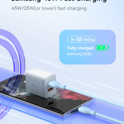 Cáp sạc nhanh, truyền dữ liệu PD 100W, Ba-se-us Pudding Series Fast Charging Data Cable Type-C to Type-C 100W - Hàng chính hãng