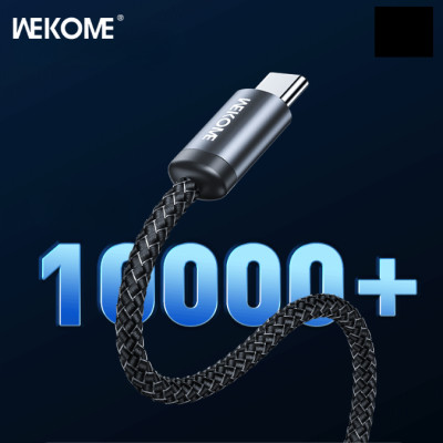 Cáp sạc nhanh Wekome WDC-32 chân cắm Type C -ip- Micro usb bọc dù , chống đứt, độ dài 1m akz ( hàng chính hãng)
