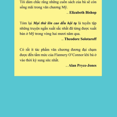 MỌI THỨ LÊN CAO ĐỀU HỘI TỤ - Flannery O’Connor - Nguyễn Nguyên Phước dịch (bìa mềm)