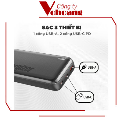 [Mỹ] Sạc dự phòng Energizer UE20055PQ Dung lượng 20000mAh sạc nhanh PD 20W với 9 chứng nhận an toàn - Hàng chính hãng