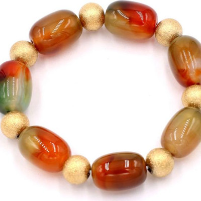 Chuỗi đeo tay - thạch anh xanh cam bầu 17mm VTAXCBLHVT1 - kèm hộp gỗ - hợp mệnh Hỏa, mệnh Thổ