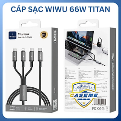 Cáp Sạc 66W 3 Đầu USB C sang USB C + USB C + iP TITAN LINK Series Wi-C060 - Hàng Chính Hãng