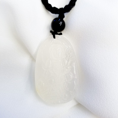 Phật Bản Mệnh Đá Mã Não Trắng_Phật bản mệnh cho người mệnh Thủy, mệnh Kim_Mặt Phật đá phong thủy