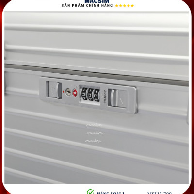 Vali hợp kim nhôm cao cấp Macsim hàng loại 1 MSLV1700 cỡ 16 inches màu bạc