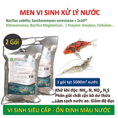 Combo 2 gói Vi sinh xử lý ao nuôi Tôm, Cá - LASACHU