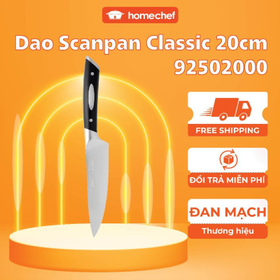 Dao thái thịt, dao thái rau củ quả đa năng Scanpan Classic 20cm 92502000, thép không gỉ cao cấp