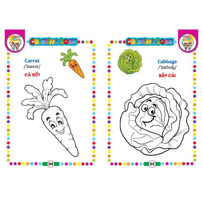 Sách - Bé Tập Tô Màu - Rau Củ Quả - Song Ngữ Anh Việt - Minh Thắng