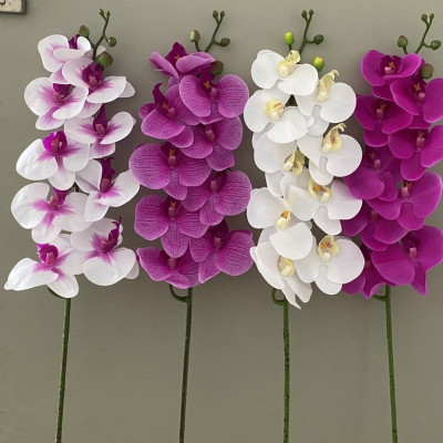 Cành lan hồ điệp giả cao cấp - 1 cành - 9 bông - dài 100cm - Cây giả, hoa lụa Decor trang trí nhà cửa