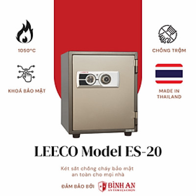 Két sắt Thái Lan LEECO ES-20 Nặng 70kg, Cao 52cm, Dạng Đứng, Chịu Nhiệt Độ 1050 Độ C Trong 120 Phút, Chống Trộm Cao Cấp - Hàng Chính Hãng