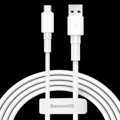 Dây cáp sạc nhanh 3A chuẩn QC 3.0 USB-A to Type-C hiệu Baseus Mini White cho điện thoại / máy tính bảng / iPad Type C trang bị chip sạc thông minh, tốc độ truyền tải dữ liệu tốc độ cao 480Mbps - hàng nhập khẩu