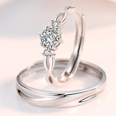 Nhẫn Đôi Bạc Nhẫn Cặp Bạc Đẹp Tình Yêu Trở Lại - BẠC HIỂU MINH NC434S