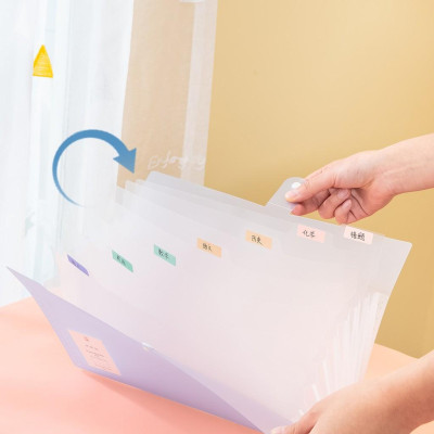 Cặp tài liệu mở rộng A4 8 ngăn Deli - có nút cài - 1 chiếc - 5735