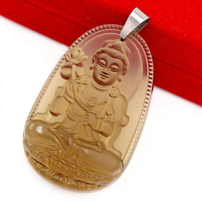 [Tuổi Ngọ] Mặt Dây Chuyền Phật Đại Thế Chí Bồ Tát Đá Obsidian Size Nhỏ 3.6cm & Size Lớn 5cm - Tặng Kèm Móc Inox - Phong Thủy 868 - May Mắn - Bình An