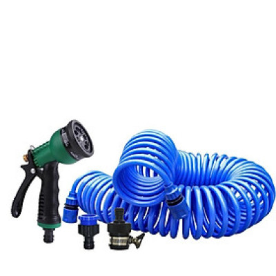 Bộ vòi tưới cây, rửa xe co xoắn gọn gàng,tiện lợi 7.5 mét ,15 mét vòi tưới 7 kiểu phun tưới 206791 