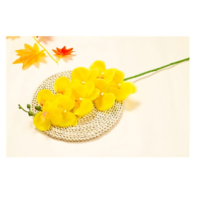 Cành lan hồ điệp giả cao cấp - 1 cành - 9 bông - dài 100cm - Cây giả, hoa lụa Decor trang trí nhà cửa