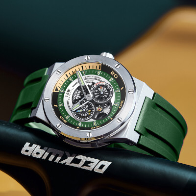 Đồng hồ nam chính hãng IW CARNIVAL IW619G-3 Kính sapphire ,chống xước,Chống nước 50m,Bảo hành 24 tháng,Máy cơ (Automatic),Dây cao su cao cấp,thiết kế lộ cơ thể thao