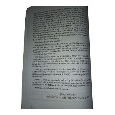 Sách - Bộ Luật Dân Sự Năm 2005 Và 2015 Phân Tích - Đối Chiếu - NXB Chính Trị Quốc Gia