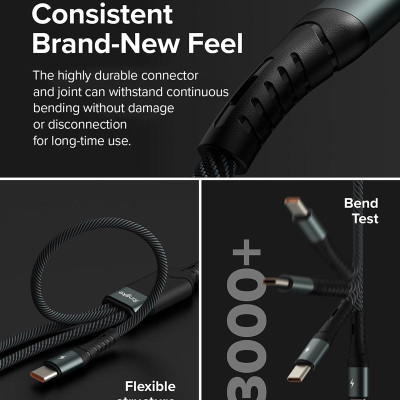 Cáp sạc nhanh đa năng cho điện thoại/tablet RINGKE 3-in-1 Fast Charging Multi Cable 1.2M - Hàng Chính Hãng