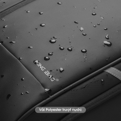 Balo laptop 15” KINGBAG HORMES thời trang, nhiều ngăn rộng rãi, ngăn lót cách nhiệt, jack cắm tai nghe, màu đen- Hàng chính hãng